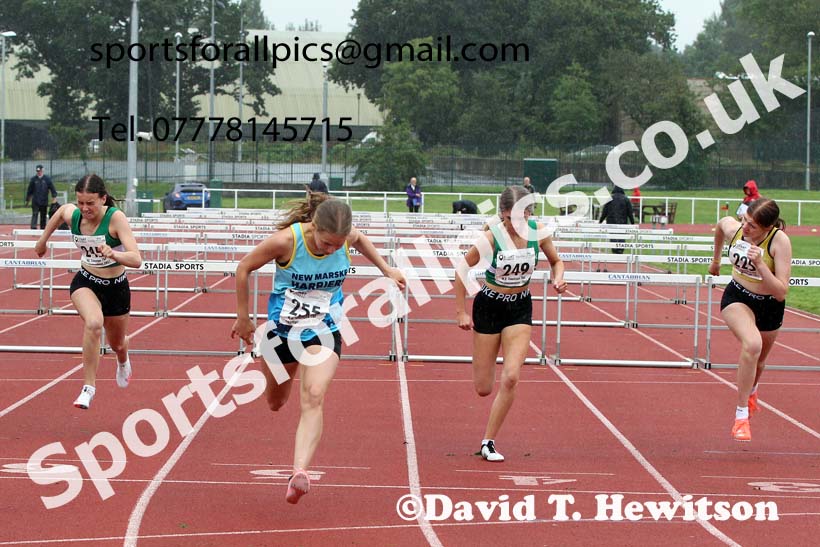 Women and Girls hurdles, 2021 North Eastern Track and Field Champs., Middesbrough. Photo: David T. Hewitson/Sports for All Pics